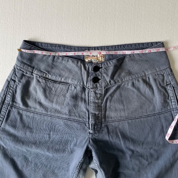 #41 SANDRINE ROSE by Free People French Worker Wide Leg Size 31 Light Wash Jeans - Picture 12 of 14